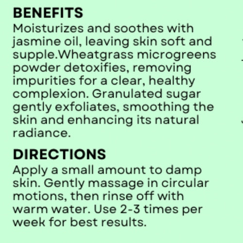 Sugar Scrub - Wheatgrass Jasmine