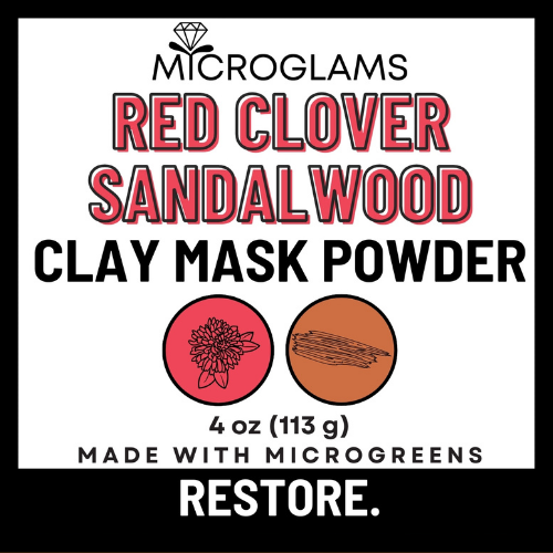 Microglams Red Clover Sandalwood Clay Mask Powder - 4 oz.