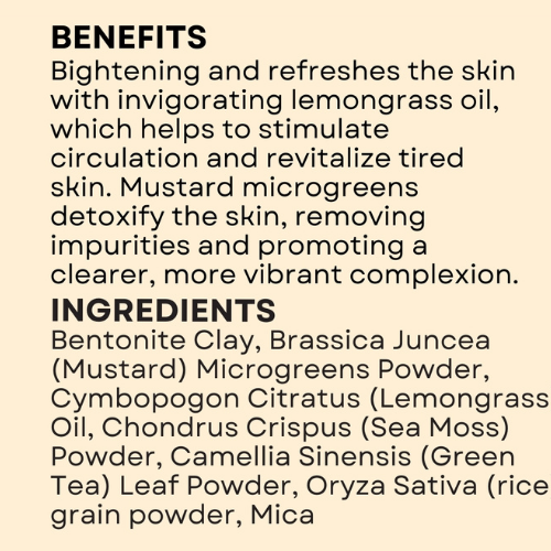 Bentonite Clay Mask - Mustard Lemongrass