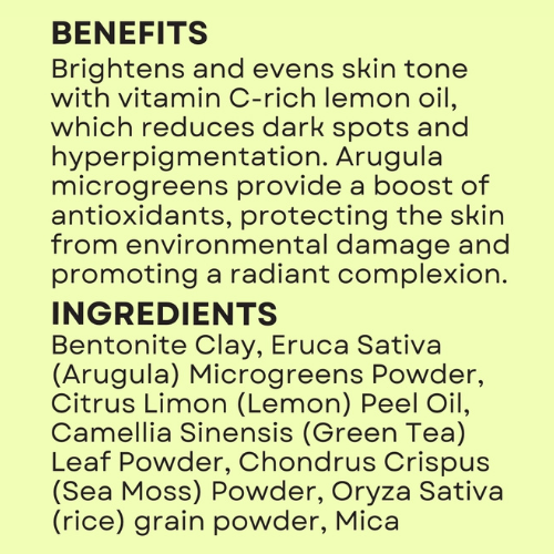Bentonite Clay Mask - Arugula Lemon