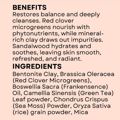 Bentonite Clay Mask - Red Clover Sandalwood
