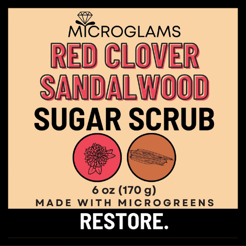 Microglams Red Clover Sandalwood Sugar Scrub - 6 oz