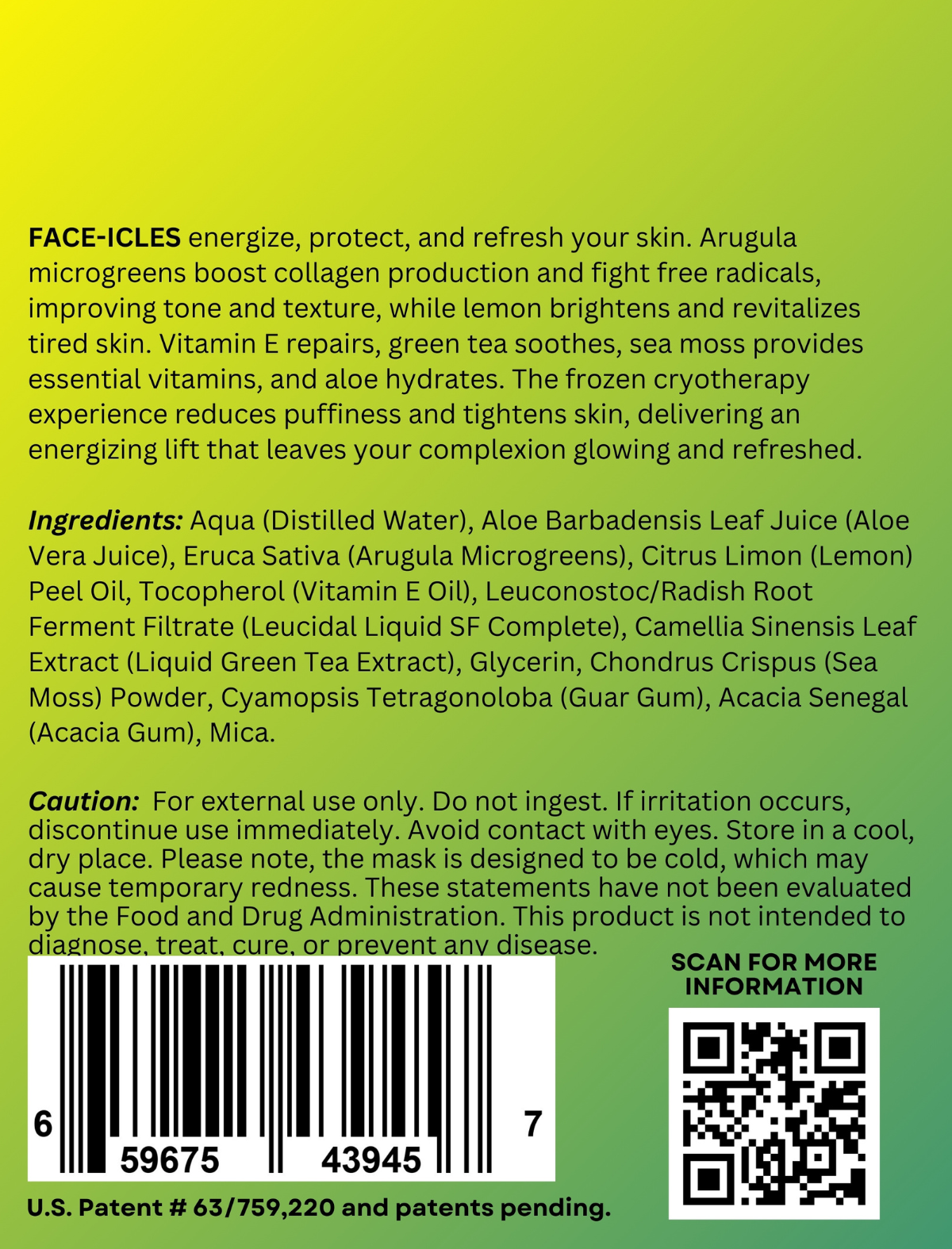 Face-icles - Arugula Lemon