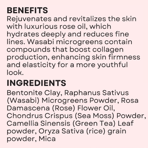 Bentonite Clay Mask - Wasabi Rose