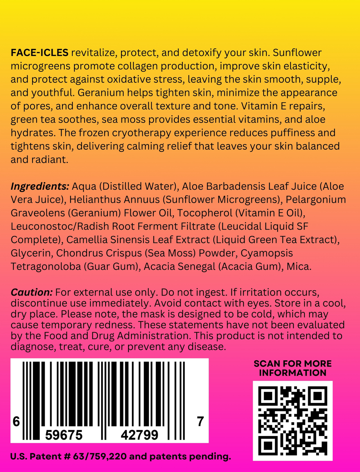 Face-icles - Sunflower Geranium