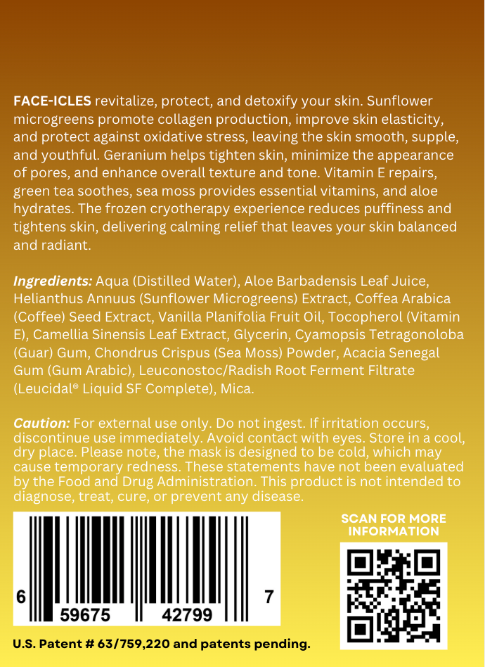 Microglams Sunflower Iced Coffee Cryotherapy Face-icles - 2 oz